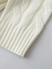 复古简约学院风休闲英伦风复古金饰风白色米色圆领抽绳针织花卉长袖罗纹毛衣，适合新年、情人节、派对、春季、秋季、冬季叠穿，男士 - 白色 - 查看 6