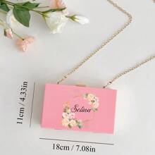 Bolsa de maquillaje de acrílico personalizada, embrague de dama de honor, bolsa de fiesta transparente, billetera personalizable, bolsa de maquillaje de viaje con cadena, hermoso regalo para la novia
