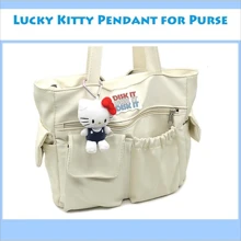 Sanrio 1pc Hello Plush Kitty Keychain With Heart Shape Clip 4" Inch Stuffed Plushie Purse Bag Charm Backpack Lucky Doll