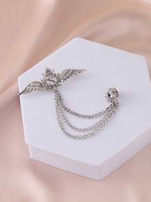 1 件男士天使翅膀设计胸针，英式西装配饰翻领别针 - 彩色 - 查看 2