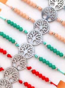LORRILIA 12 piezas de pulseras brazaletes de pareja con cristales y trenzado con diseño de árbol de la vida de acero inoxidable, accesorio de joyería de regalo con suerte para mujer al por mayor
