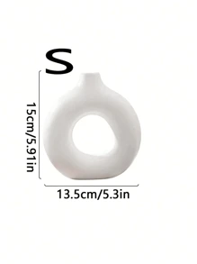1 pieza Jarrón redondo de plástico blanco, Jarrón decorativo para flores secas, Jarrón de cerámica para pasto pampa, Jarrón multicolor para flores, Jarrón redondo, Jarrón blanco para flores artificiales, Jarrón decorativo, Soporte para flores secas, Jarrón para flores frescas, Jarrón para flores en maceta, Jarrón de suelo, Jarrón con forma de libro, Decoración de sala de estar, Decoración de dormitorio, Decoración del hogar, Jarrón antivuelco, Jarrón para flores artificiales