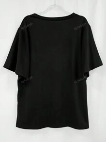 Women's Casual Solid Color Short Sleeve T-Shirt For Summer Holiday
