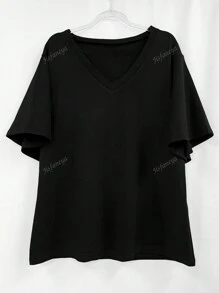 Women's Casual Solid Color Short Sleeve T-Shirt For Summer Holiday