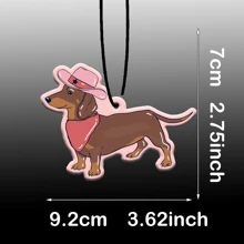 Kawaii'wiener Dog,Dachshund &STRAWBERRY&CHERRY' Y2K Patterns Design , Car Air Freshener Pendant - Cartoon Anime Style For Rearview Mirror, Vent Clip, Home & Office Decor, Creative & Fun Design, Idea Gifts For Friend