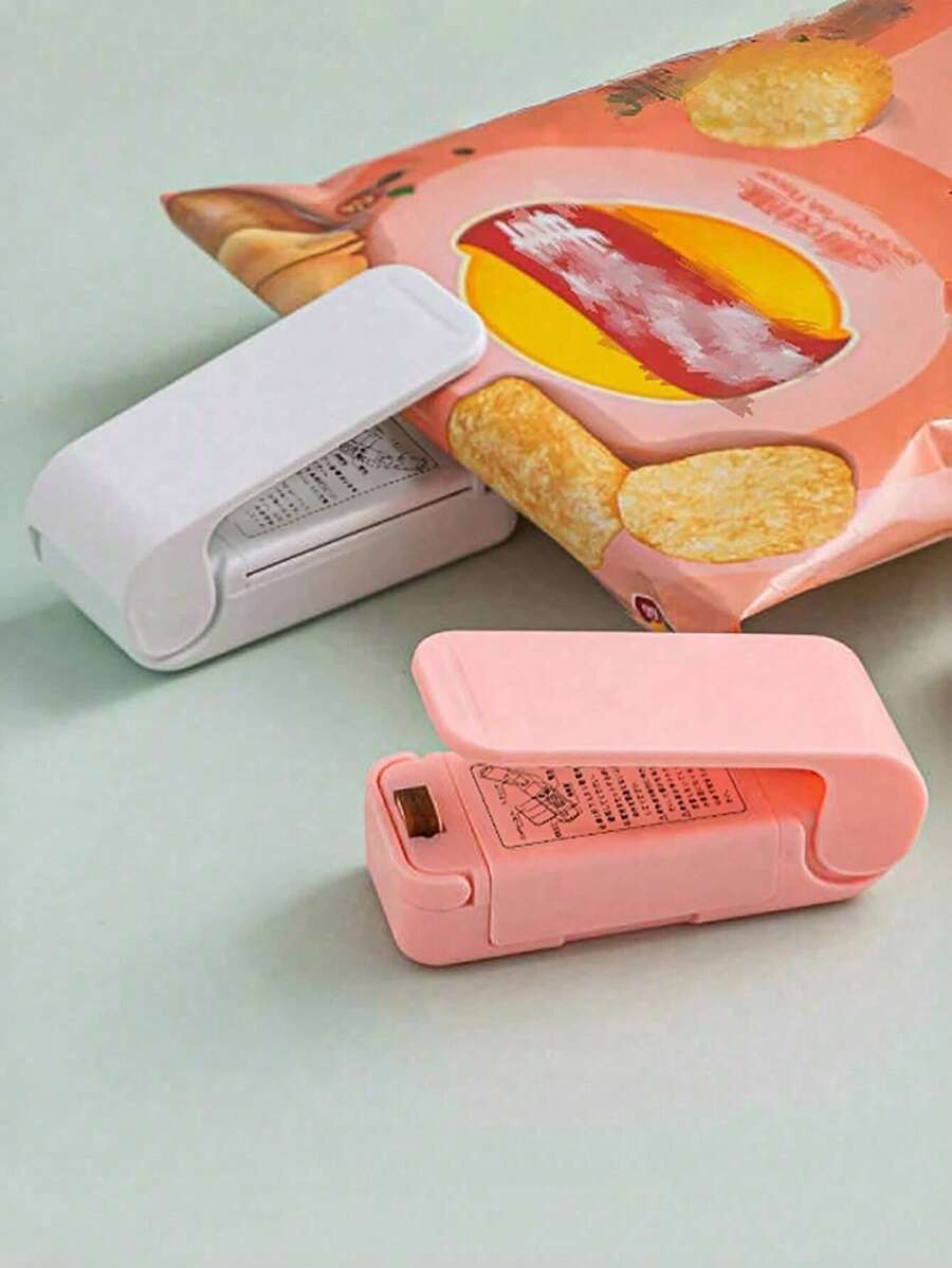 Máquina selladora de mini bocadillos, selladora de plástico, preservador de alimentos en bolsas de plástico para el hogar y estudiantes (baterías no incluidas, se deben adquirir por separado) - Artículos esenciales de verano, accesorios de viaje, accesorios de vacaciones, accesorios de playa, útiles escolares, suministros para acampar