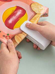 Máquina selladora de mini bocadillos, selladora de plástico, preservador de alimentos en bolsas de plástico para el hogar y estudiantes (baterías no incluidas, se deben adquirir por separado) - Artículos esenciales de verano, accesorios de viaje, accesorios de vacaciones, accesorios de playa, útiles escolares, suministros para acampar
