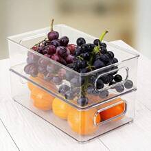 Kühlschrank Organizer Stapelbar, Aufbewahrungsbox Küche Organizer, Speisekammer Vorratsbehälter Durchsichtig Behälter für Kühlschrank, Küchen, Schränke - transparent - Übersicht 5