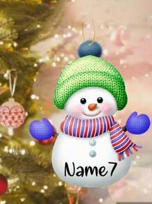 Personalized 2D Acrylic Christmas Snowman Tree Ornaments, Custom Ornaments With Names ,Customized Xmas Decorations Ornament Gifts, Customized 7 Colors Snowman Xmas Tree Hanging Tags With Family Name,Personalized Gifts, Christmas Gifts,Personalized Christmas Ornaments,