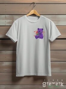 T-Shirt Money Dollar Bear Shirt  Oversized Streetwear Style Ref 1485 FLUXOGEEK - Xám - Xem 2