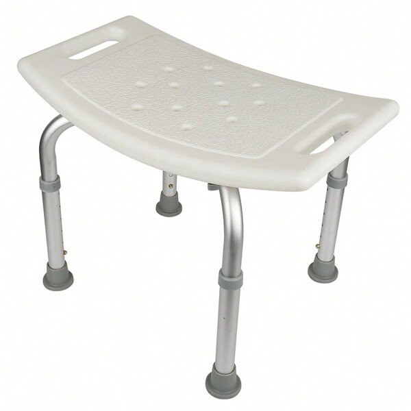 Taburete de ducha cuadrado - Asiento de ducha ajustable en altura, taburete de baño cuadrado blanco para personas mayores - Silla de baño - Taburete de baño para la ducha, accesorios de baño de verano, artículos escolares