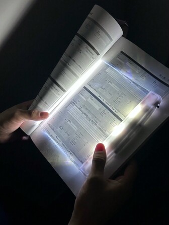 1pc Led Flat Panel Night Vision Reading Lamp, Eye-Care Reading Light, Battery-Powered (Battery Not Included) White Light Night Lamp Back To School