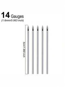 2/5/10PCS 14G Piercing Needles, Hollow Needles Stainless Steel Disposable Sterile Piercing Needles For Belly Navel Ear Cartilage Nose Lip Tongue Nipple Piercing