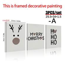 3pcs/Set ​Poster For | Decoration | Wallpapers | Mural | Reindeer Merry HoHoHo| Time Advent, Wall Canvas Decor, Ideal Gifts For Hallway Bedrooms And Living Room Home Decor Christmas Decorations Room Decor Christmas - Multicolor - View 11