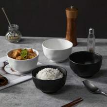 Japanese-Style Rock Black And White Matte High-End Tableware, Wholesale Ceramic Rice Bowls And Dessert Bowls For Household Use And Gifts