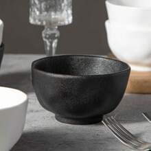 Japanese-Style Rock Black And White Matte High-End Tableware, Wholesale Ceramic Rice Bowls And Dessert Bowls For Household Use And Gifts