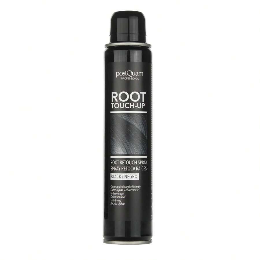 PostQuam Root Touch Up Spray - Black Root Touch Up Spray For Women - Instantly Covers Gray Hair - Long-Lasting Formula Without Residue - Quick And Precise Touch Up Between Dyes - Easy Application With Quick Drying - Natural Finish - 200 Ml Container - Ideal For Black Hair - Delivery 24/72h To Spain (Peninsula) - Black - View 1