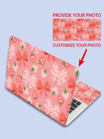 1 Laptop Skin Sticker With Customizable Pattern, Red Bow Christmas Stickers,41.5*29cm For 17-Inch Laptops, Anti-Scratch Laptop Protective Film