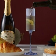 Ribbed Plastic Champagne Flutes, 5.5 Oz Unbreakable Goblet Glasses Reusable Champagne Toasting Cups Set Of 6 - Modern & Elegant For Wedding Party Anniversary Christmas Birthday, Valentine's Day Gift, For Outdoor, Camping, Gift For Father