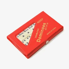 28pcs Premium Red & Black Plastic Dominoes & Ludo Game Set, With PVC Storage Box, Classic Board Game For Indoor, Outdoor, Camping, Travel, Family Game Night, Holiday Gift, Social Gathering, Birthday, New Year, Valentine's Day, Thanksgiving, Party, Best Gift For Friends