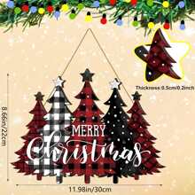 1 件圣诞快乐 Hermore Sign Logic 保湿霜木制城镇 Troubled Farm House 圣诞寺庙适合室内和室外家居装饰前廊 - 彩色 - 查看 4