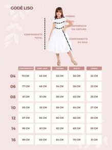White Children's Dress Party Gode Plain Baptism Christening First  New Year Bridesmaid Princess Flared Girl - trắng - Xem 8