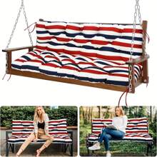 Boho Chic Outdoor Swing Mat, 60x40 Inch - Waterproof Polyester With Back Straps, Hand-Washable Cotton Fill, Fits 2-3 Seater Patio & Garden Furniture, Zippered Cover For All-Season Use, For Winter