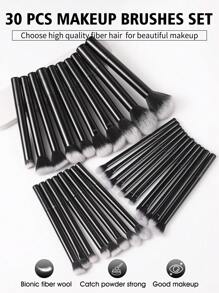 55/49/39/5/24/54PCS Makeup Tools Set Including:30PCS Makeup Brush Set+5PCS Makeup Sponges+5PCS Mini Makeup Sponges+5PCS Triangle Powder Puffs+5PCS Mini Air Cushion Powder Puffs+1pc Hairband+2PCS Hand Bowl Strap+1pc Makeup Brush Cleaning Tools - 彩色 - 查看 2