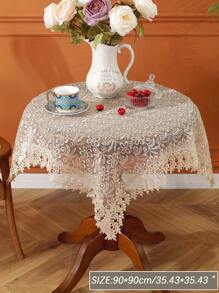 1pc 100% Polyester Embroidered Tablecloth, Square Or Rectangular, Suitable For Party, Wedding, Kitchen - Multicolor - View 5