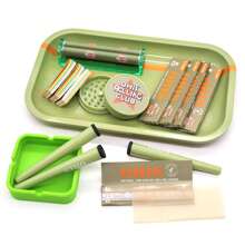 15pcs Rolling Tray With Smoking Accessories Set, Metal Rolling Tray, Silicone Ashtray, 5 Extra Large Ultra-Thin 110mm Cigarette Papers, Plastic Cigarette Roller, Other Smoking Accessories, Convenient To Use,  Holiday Gift For Friends, Mother's Day Gifts - Màu tím - Xem 4