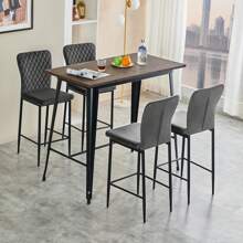 AINPECCA Barstools Set Of 2/4 Suede/Velvet Kitchen Breakfast Bar Stools, Counter Chairs,Kitchen Island Stools With Backs And Footrests - Modern High Bar Stools With Back Rest For Home Bar - Grey - View 6