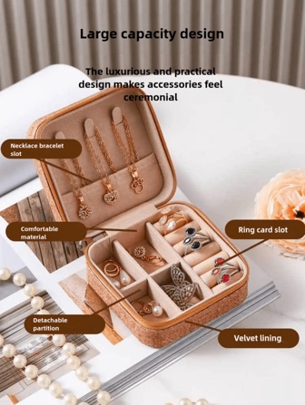 1pc Compact Vintage Travel Jewelry Box | Elegant Ring Storage Box For Jewelry | Classic Retro Bohemian Style | Multi-Layered Interior Design With Sewing Box Functionality | Perfect For Storing Rings, Earrings, Necklaces, And Small Accessories | Ideal For Travel, Daily Use, And Special Occasions | Perfect Gift For Mother's Day, Valentine's Day