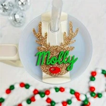 1pc Cup H2.0 Personalized Christmas Custom Name Tag For Tumbler, Custom Acrylic Glass Name Labels - Handmade Accessories, The Ideal Gift, Gift For Best Friend, Gift For Her, Halloween And Christmas - Multicolor - View 7