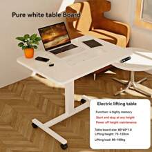 Multifunctional Lifting Electric Desk Intelligent Computer Elevating Table Learning Desk Computer Office Table - Champagne - View 8
