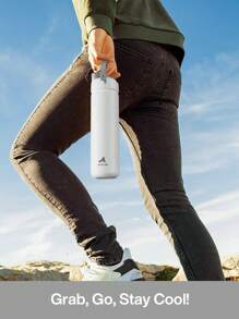 Powcan 26oz Insulated Water Bottle With 2-In-1 Straw Lid, 24 Hours Cold Retention, Leak-Proof, Stainless Steel Double Wall, Suitable For Sports, Fitness, Travel And School - White Gray - View 7