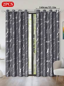 2 件装高遮光银箔大理石窗帘，北欧风格装饰隔断窗帘，适用于卧室、客厅、阳台 - 多色-A - 查看 21