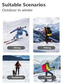 1PC Women's Waterproof Ski Snow Jacket Thermal Lined Warm Winter Rain Jacket With Hood For Hiking & Winter Activities - Black - View 6