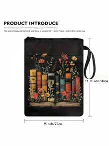 A Canvas Book Cover With Floral And Vintage Book Designs, Washable, Perfect For Paperbacks, Gardening And Literary Themed Book Covers For Book Lovers And Readers Back To School,Back To School,School Supplies