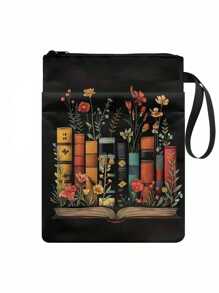 A Canvas Book Cover With Floral And Vintage Book Designs, Washable, Perfect For Paperbacks, Gardening And Literary Themed Book Covers For Book Lovers And Readers Back To School,Back To School,School Supplies