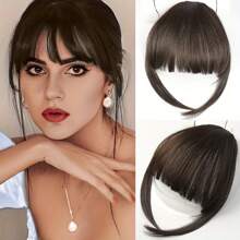 Extension per capelli con frangia molletta-in sintetici, colori marrone, nero e oro, frangia con accessori per capelli da donna, per aumentare il volume dei capelli e da indossare quotidianamente