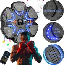 Machine de boxe musicale avec gants de boxe, machine de boxe murale avec musique, équipement de boxe intelligent, machine d'entraînement de boxe musicale, 9 modes et vitesses