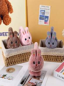 1pc女士卡通兔耳暖耳套,適用於騎行及寒冬,給學生溫暖的毛絨耳罩 - 棕色 - 查看 1