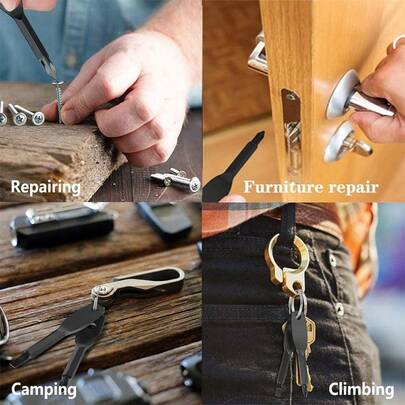 2 In 1 Keychain Screwdriver Set Mini Pocket Philli And Flat Head Screwdriver With Key Ring Outdoor Survival Emergency Handy Tool Multifunction Repair Kit