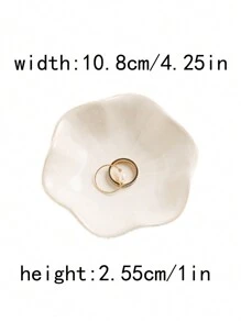 1pc Elegant Ceramic Lotus Leaf Jewelry Display Tray For Rings, Keys, And Small Accessories, Perfect Birthday Gift, Thoughtful New Year Gift, Celebrate Friendship & Love, Ideal For Bathroom Tray, Stylish Desktop Storage, Chic Home Decor, Perfect For Back To School Season And Holiday Gifting - Multicolor - View 10