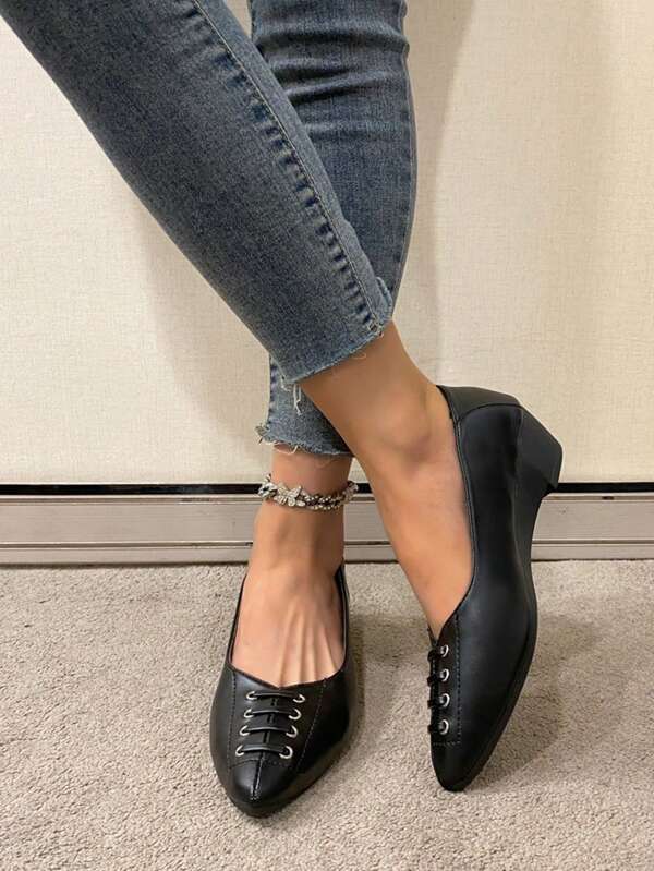 2025 Spring/Autumn Fashionable Versatile Soft Sole Comfortable Leather Loafers, Retro Niche Design Wedge Mid Heel Flats Valentines