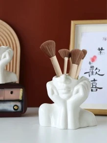 1 pièce Vase en céramique blanc, forme de buste féminin à mi-corps, style boho minimaliste, vase décoratif moderne nordique pour fleurs, décoration de maison, salon, bureau, meilleur cadeau