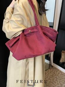 1 pezzo FEISTURE Borsa a spalla a forma di raviolo rosso ancora, borsa di alta qualità con ampia capacità adatta per pendolarismo quotidiano, ideale per ragazze, donne, studenti universitari e impiegati, ottima per lavoro, attività, pendolarismo e San Valentino