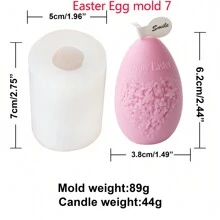 1pc Easter Egg Pattern Silicone Mold Candle Mold Aromatherapy Plaster Resin DIY Craft Candles Making Tools Gypsum Ornaments Embossed Flower Egg Candle Mold