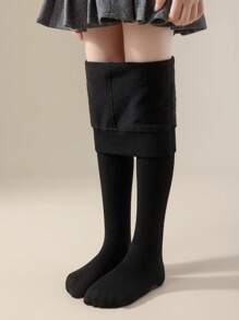 1 Pair Kids/Youth Opaque Tights, Thickened With Non-Slip Sole, Essential For Spring And Autumn, Fits Ages 2-16