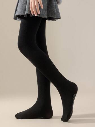 1 Pair Kids/Youth Opaque Tights, Thickened With Non-Slip Sole, Essential For Spring And Autumn, Fits Ages 2-16